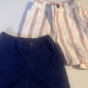 Janie and Jack Navy and Striped Kids Shorts